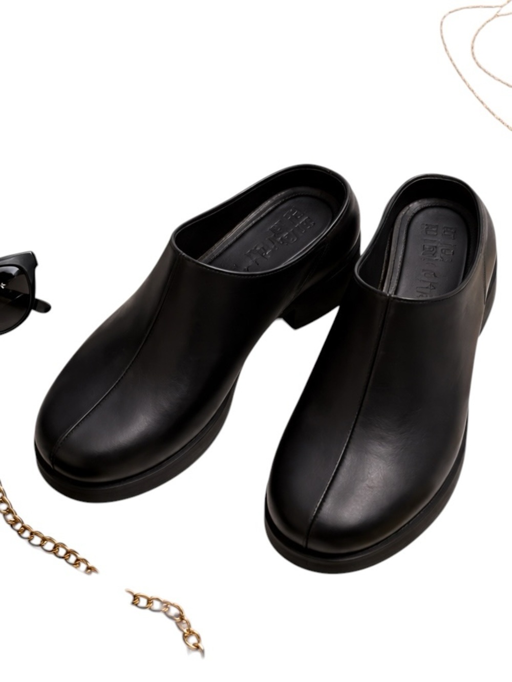 Givenchy Black G Clogs Leather Rubber Mule Slip On Logo SKU 221278M231003 in EUC - Picture 4 of 14